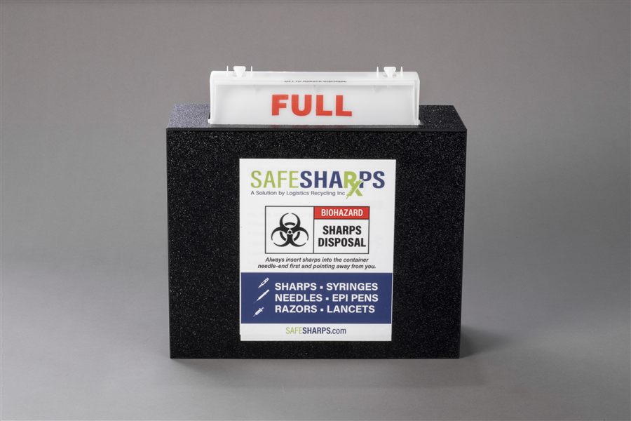SAFESHARPS 5-quart wall-mounted sharps container