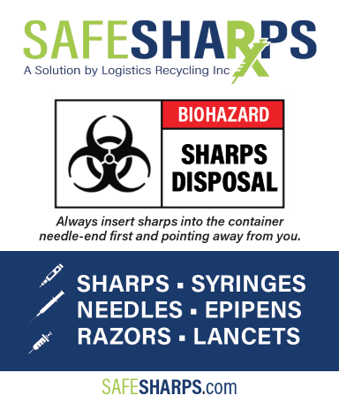 SAFESHARPS sharps disposal container label